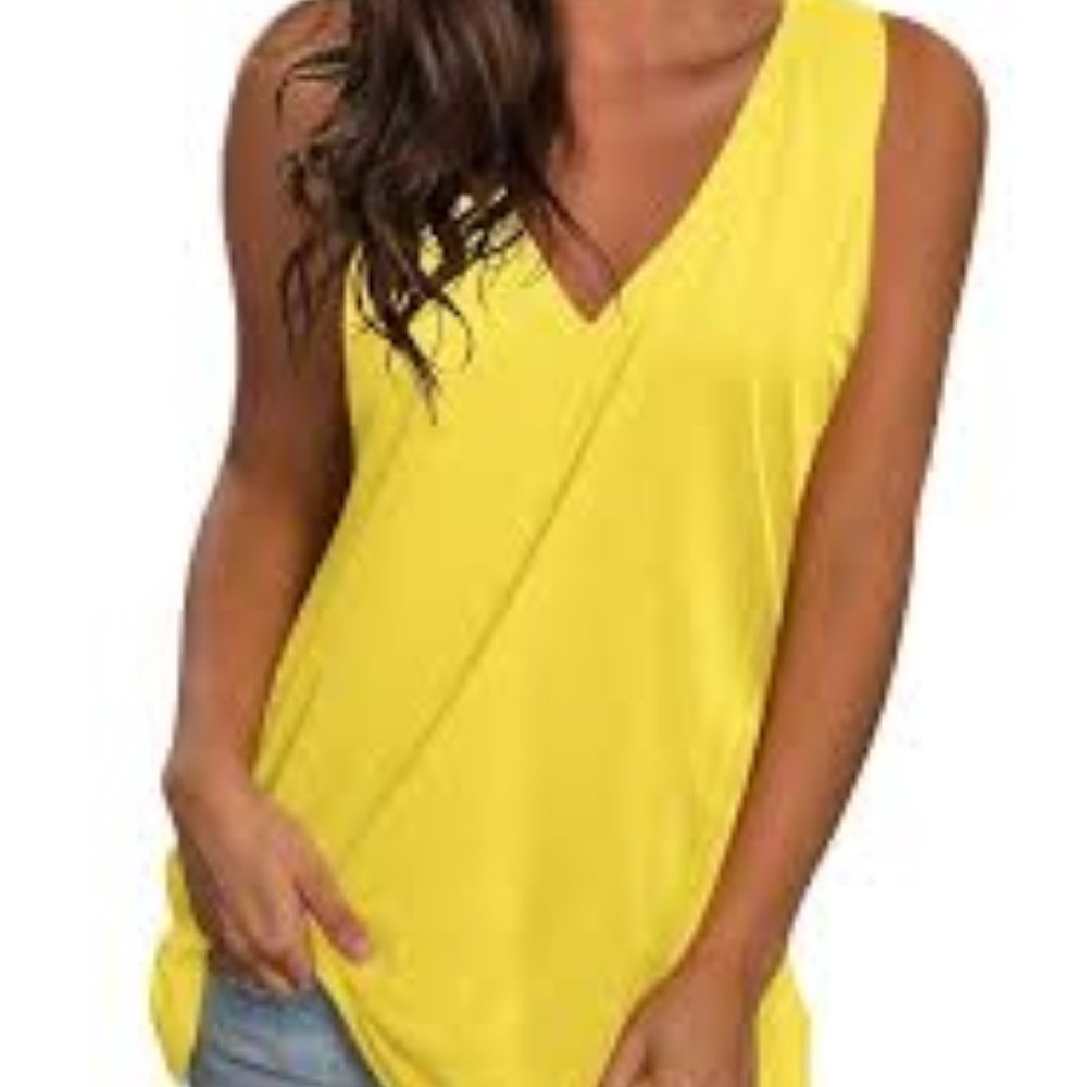 SAMPEEL Womens Soft Tank Top Yellow New Size  M